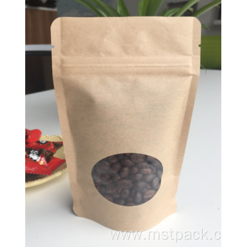 Kraft Paper Dried Food Packaging Bag With Window